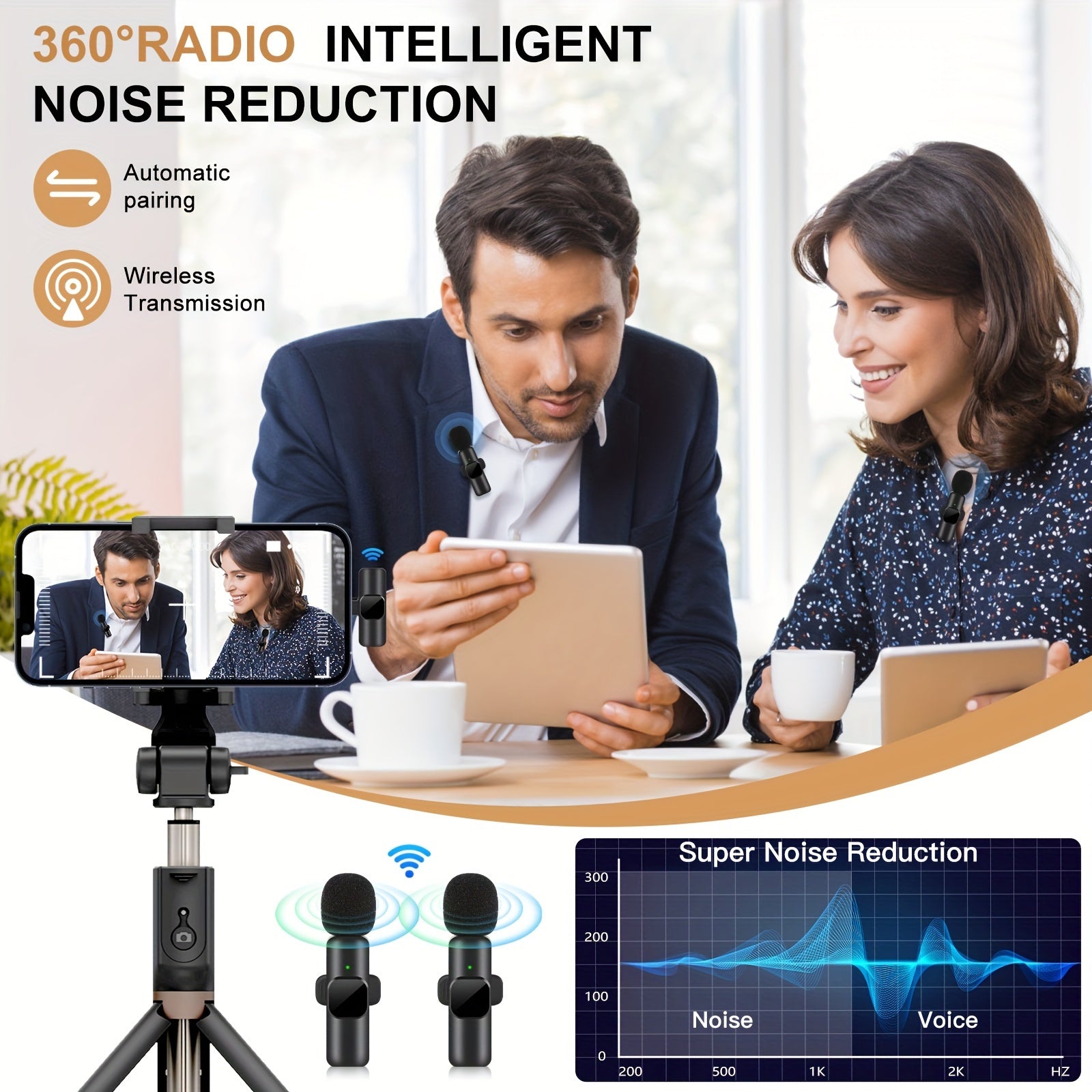 Professional Wireless Lavalier Microphone - Perfect for Video Recordings and Live Streaming