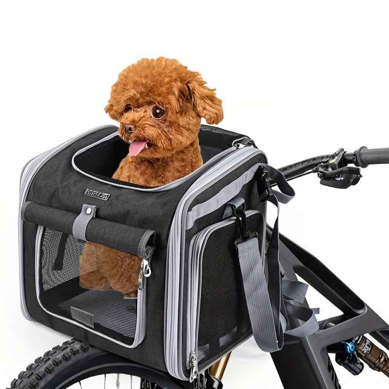 Expandable Pet Bicycle Basket – Comfortable and Safe for Small Dogs and Cats