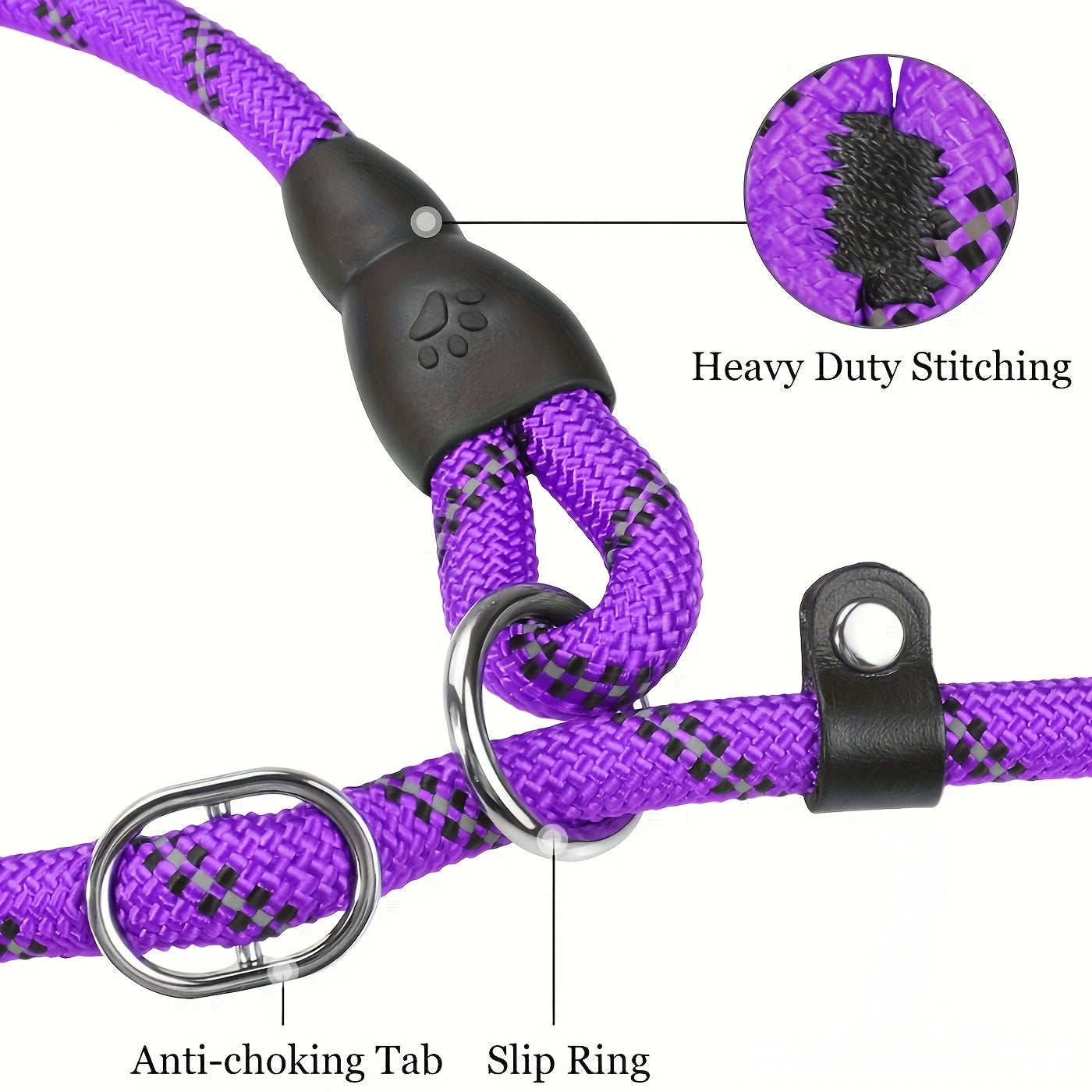 Reflective Dog Leash with Padded Handle – Adjustable and Durable for All Dogs