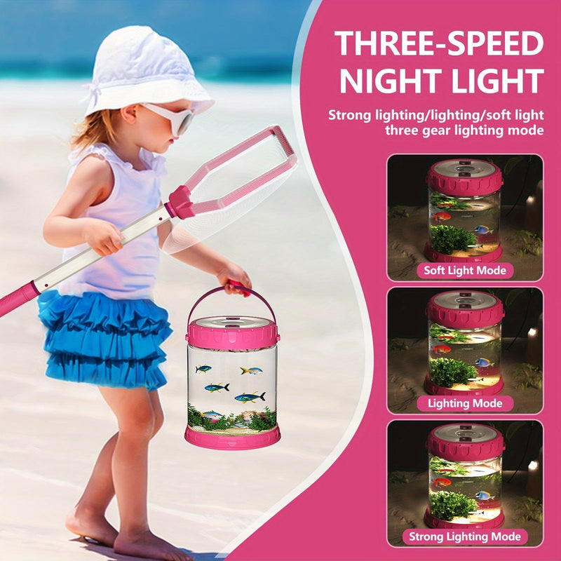 Beach Adventure Playset for Kids – Complete with Foldable Bucket, Shovel, and Net for Outdoor Exploration