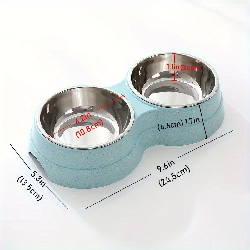 Stainless Steel Double Pet Bowl – Perfect for Food and Water
