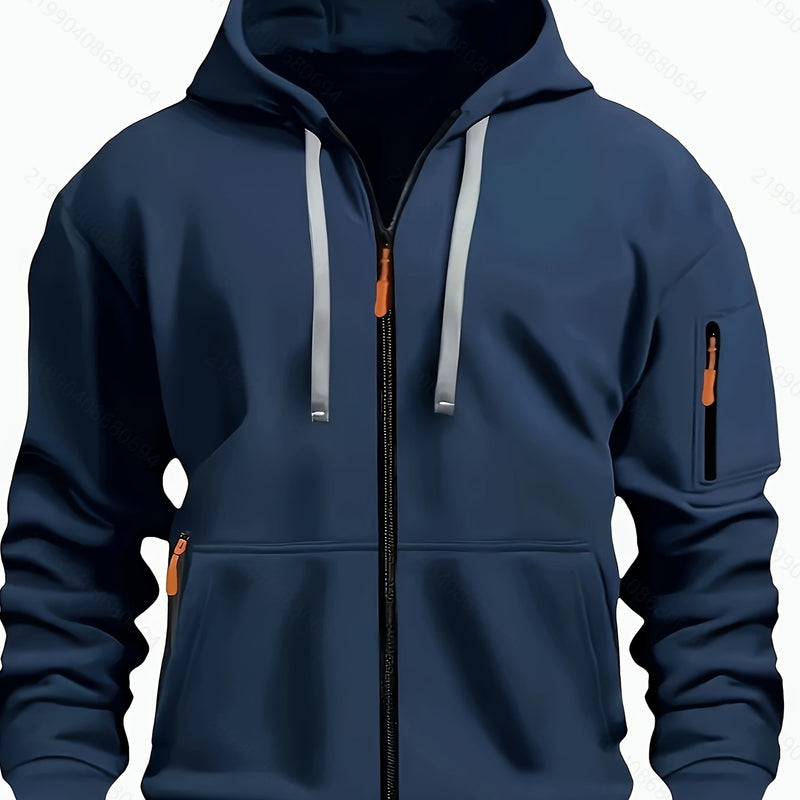 Men's zip-up hoodie with hood – Casual outdoor sweatshirt