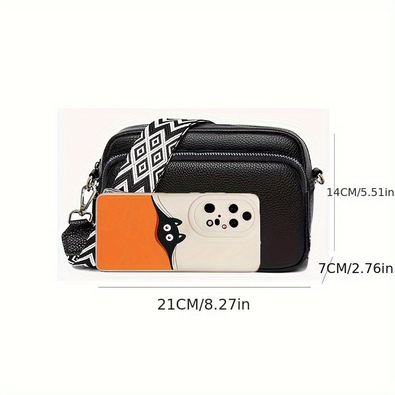 Fashionable Crossbody Bag for Women – Casual Shoulder Bag with Geometric Design