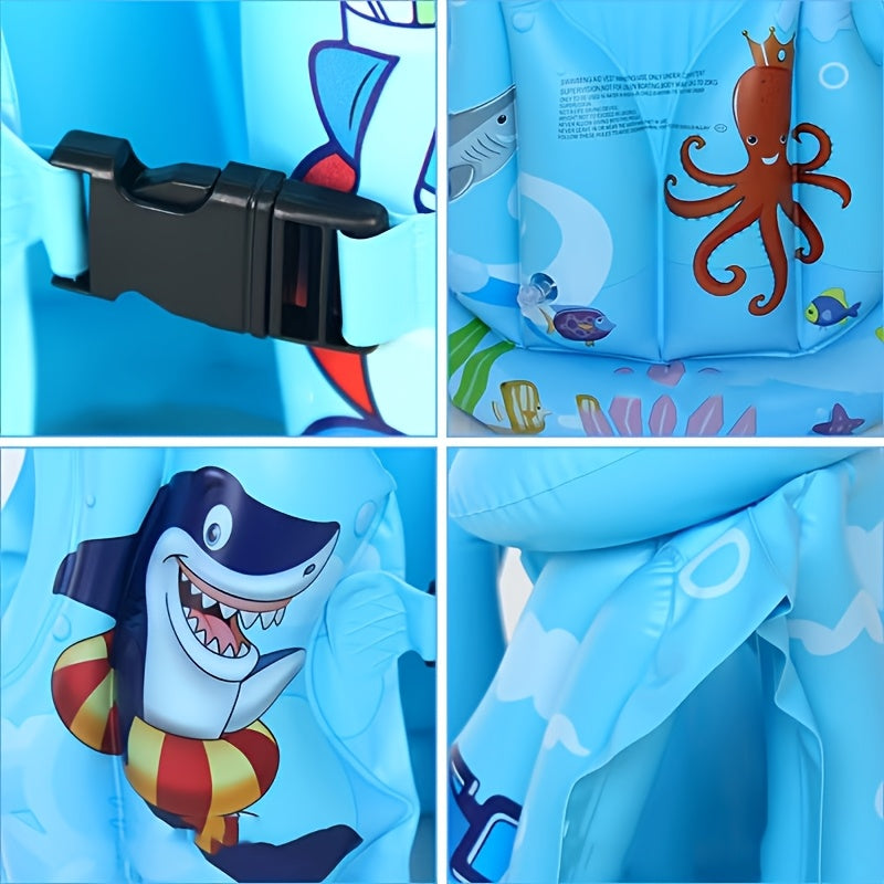Children's Swim Vest with Shark Print – Comfortable & Safe for Swimming Fun in the Water