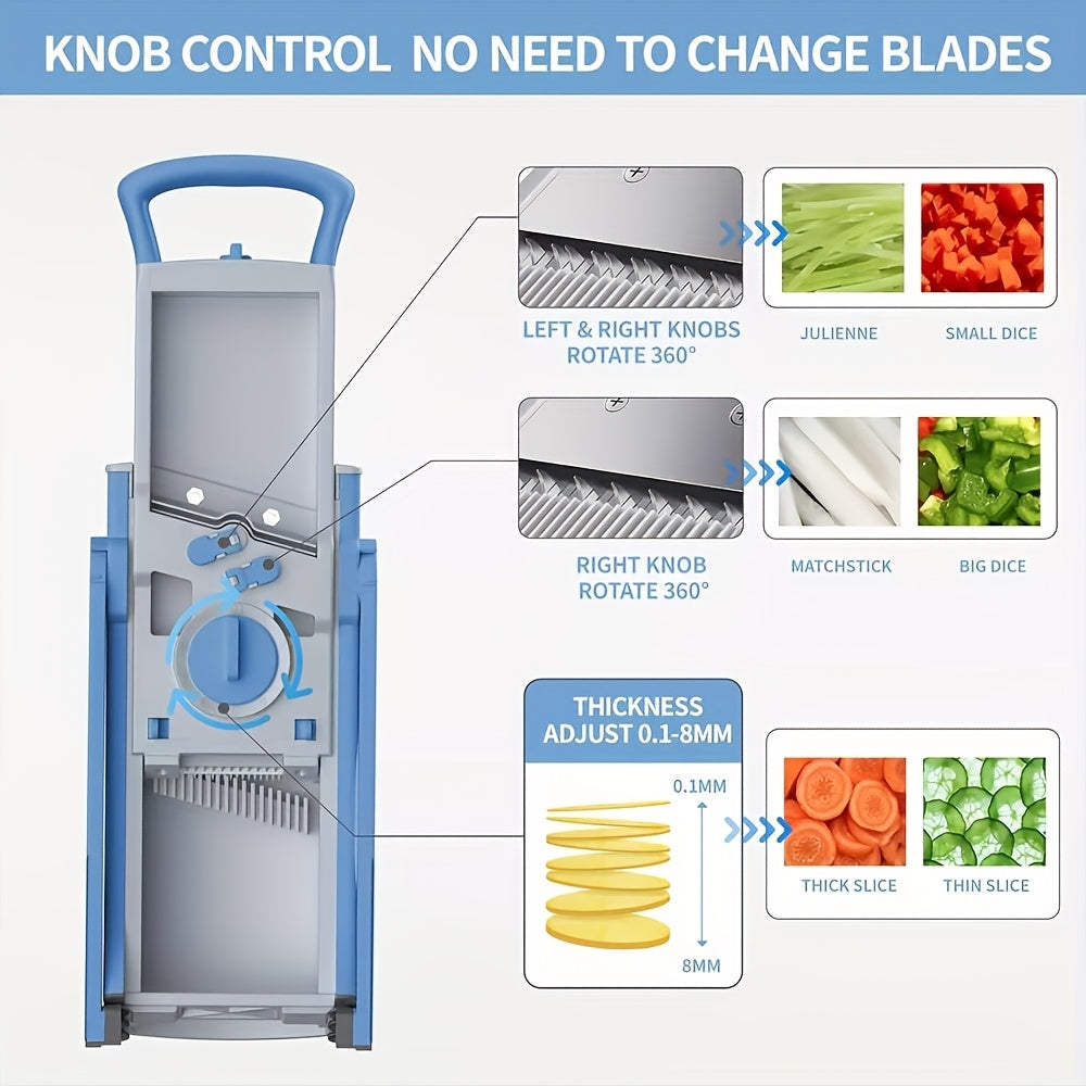 Multifunctional Vegetable Slicer – Safe, Adjustable, and with Large Capacity