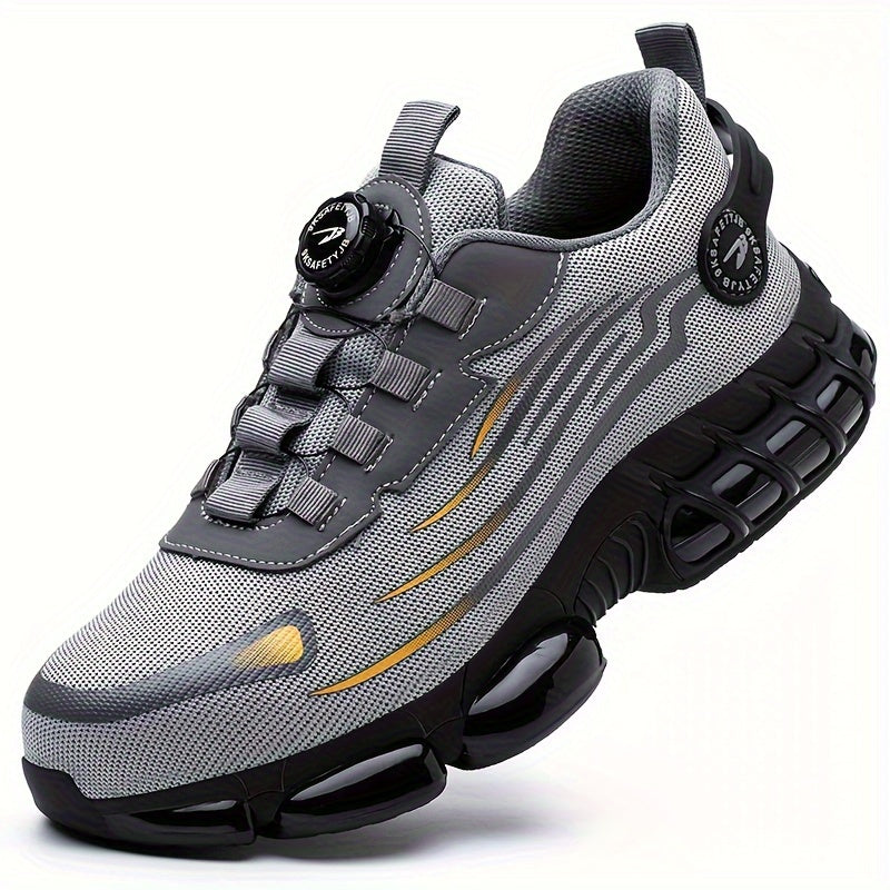 Safety Work Shoes for Men - Breathable and Slip-Resistant with Rotating Buckle