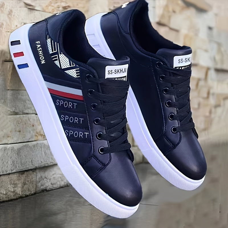 Lace-up Sneakers for Men – Striped Design and Excellent Grip for Athletic Activities