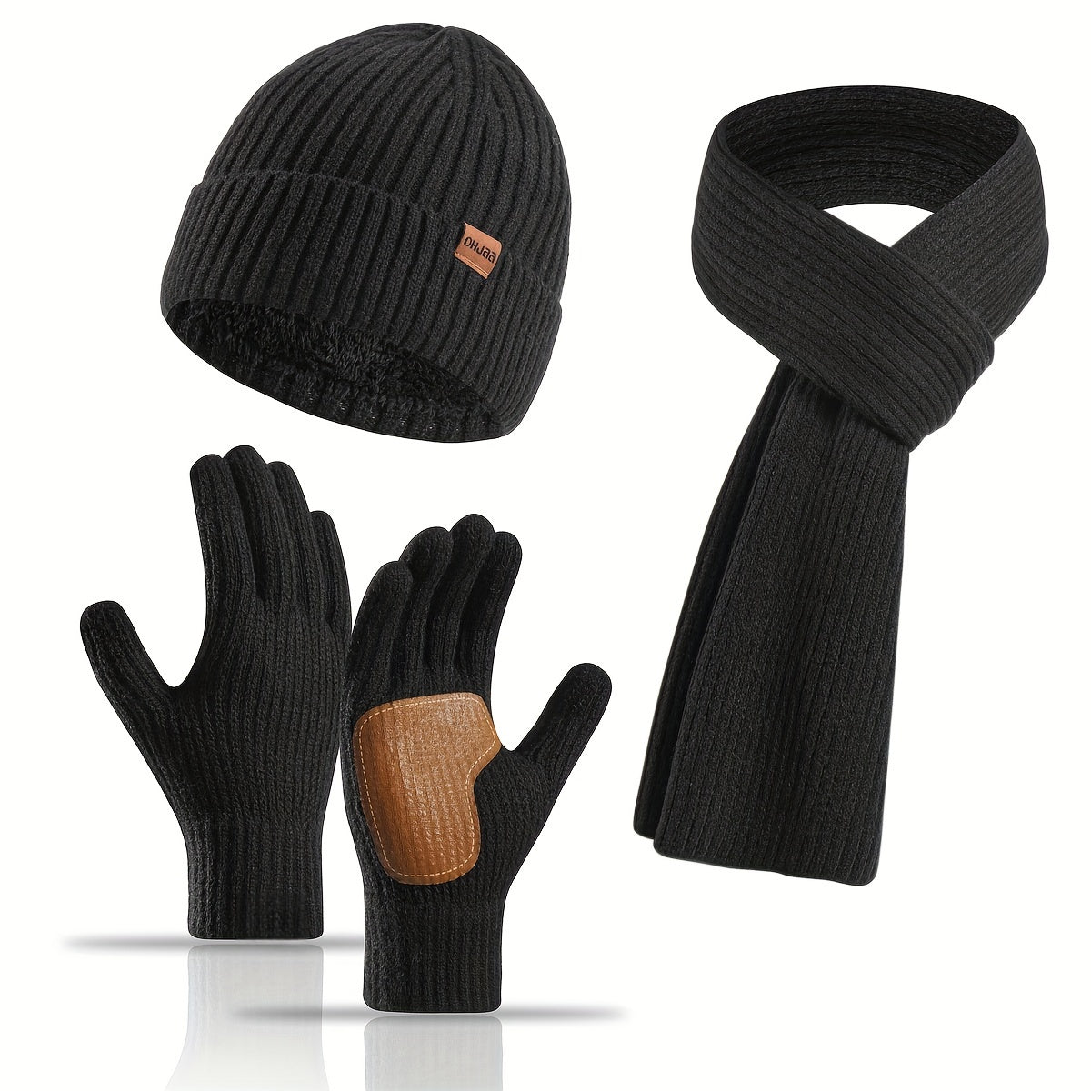 Cheerful Winter Set - Beanie, Scarf, and Gloves for Couples