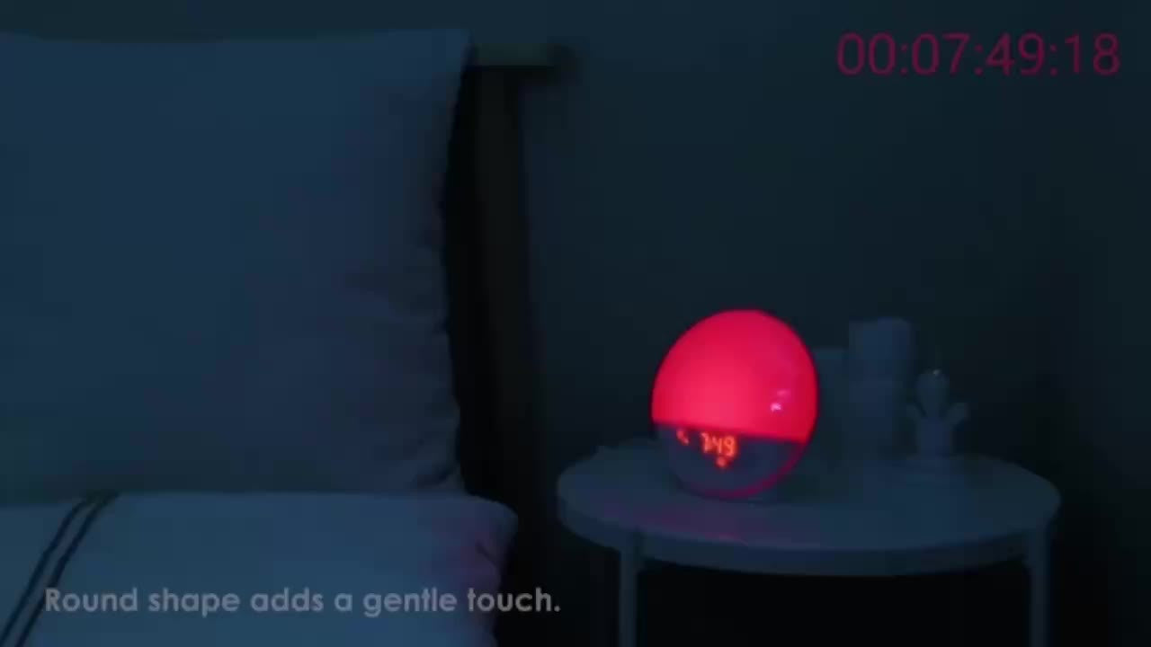 Halo Light Digital Alarm Clock – Sunrise Alarm Clock with USB Power and Dual Alarm Function