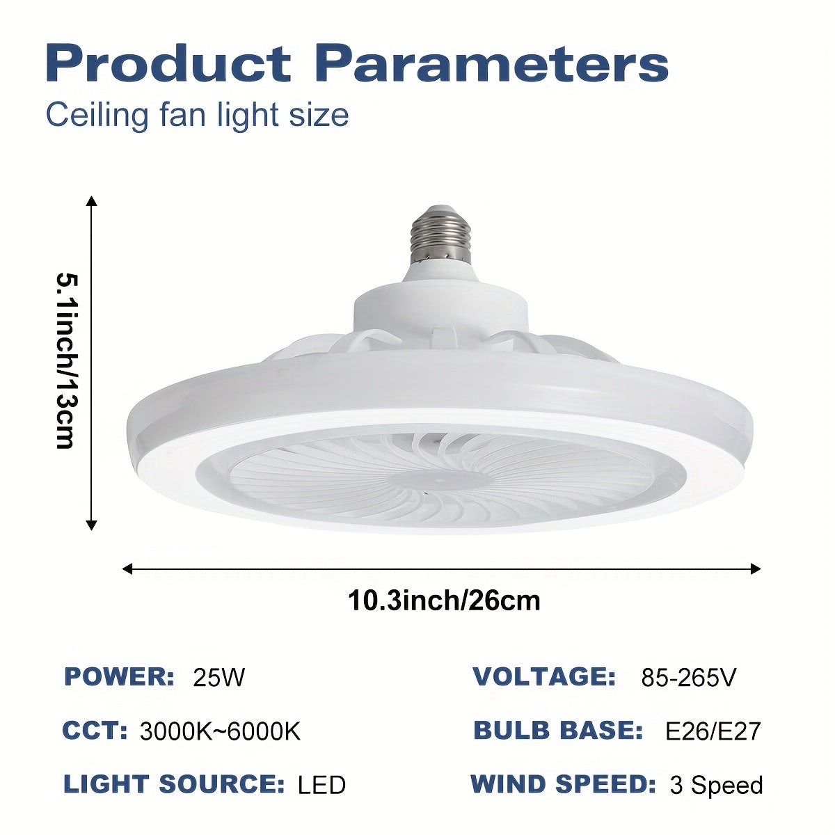 LED Smart Fan Lamp – Dimmable and Quiet
