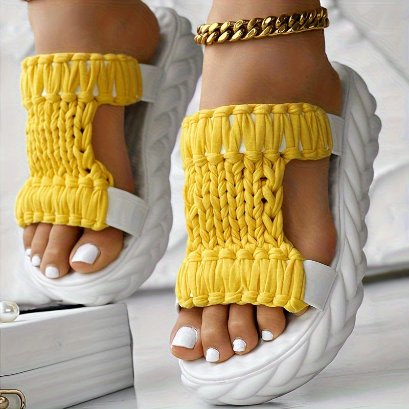 Comfortable Women's Sandals with Woven Upper and Platform Sole