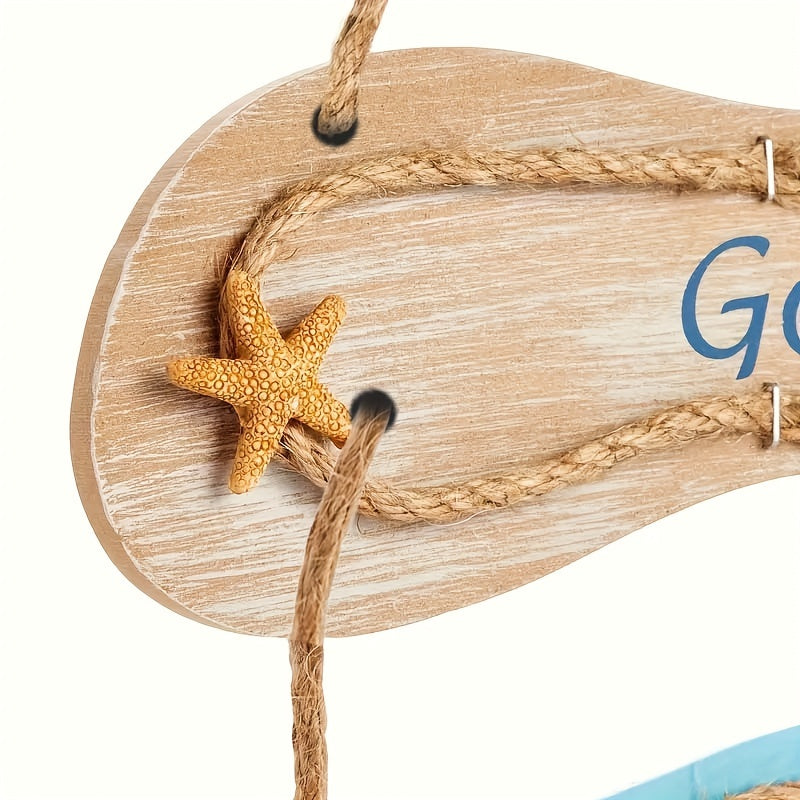 Wooden Flip-Flop Wall Decoration - Nautical Style for a Summer Vibe