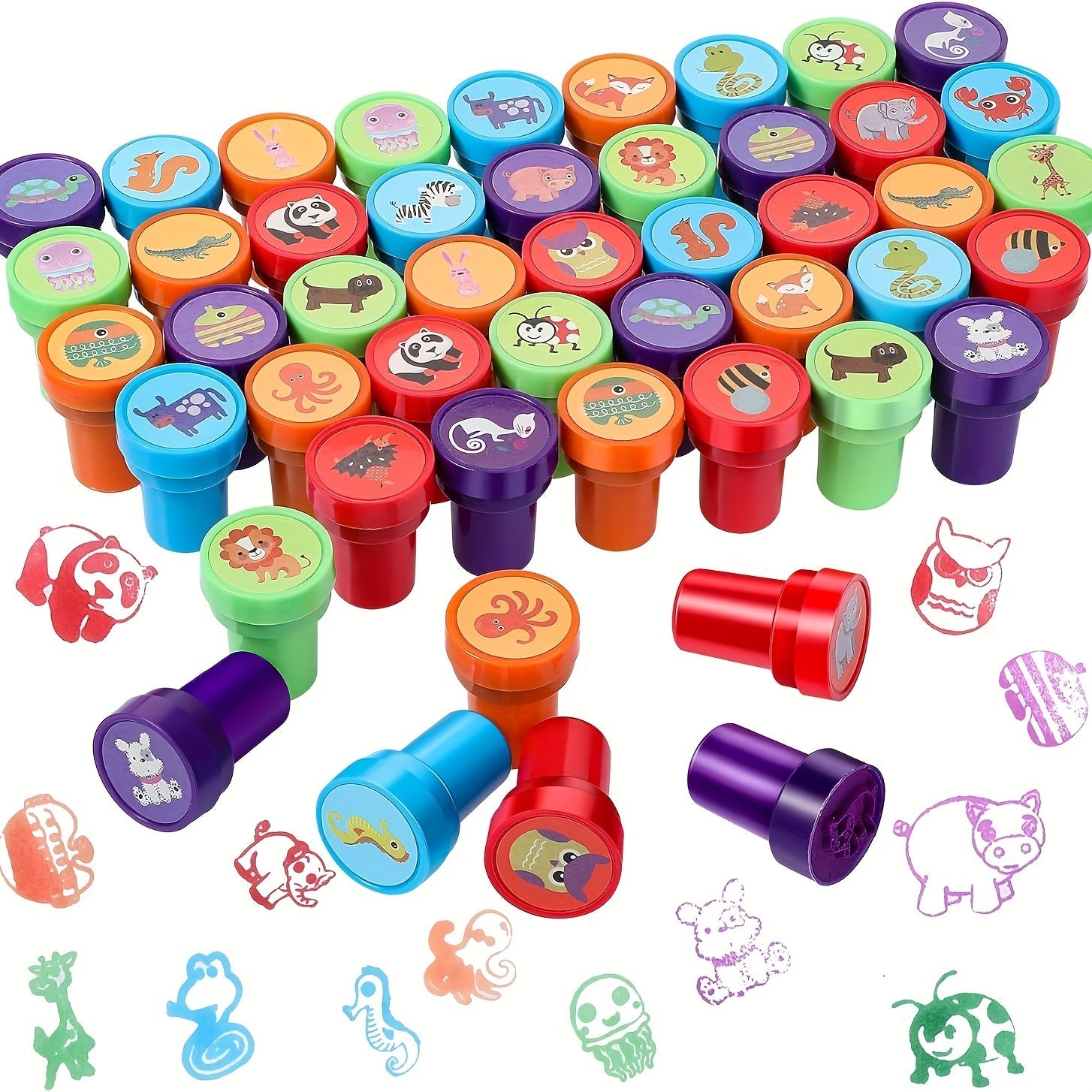 Colorful Animal Stamp Set – 26 Different Stamps for Creative Crafting and Education
