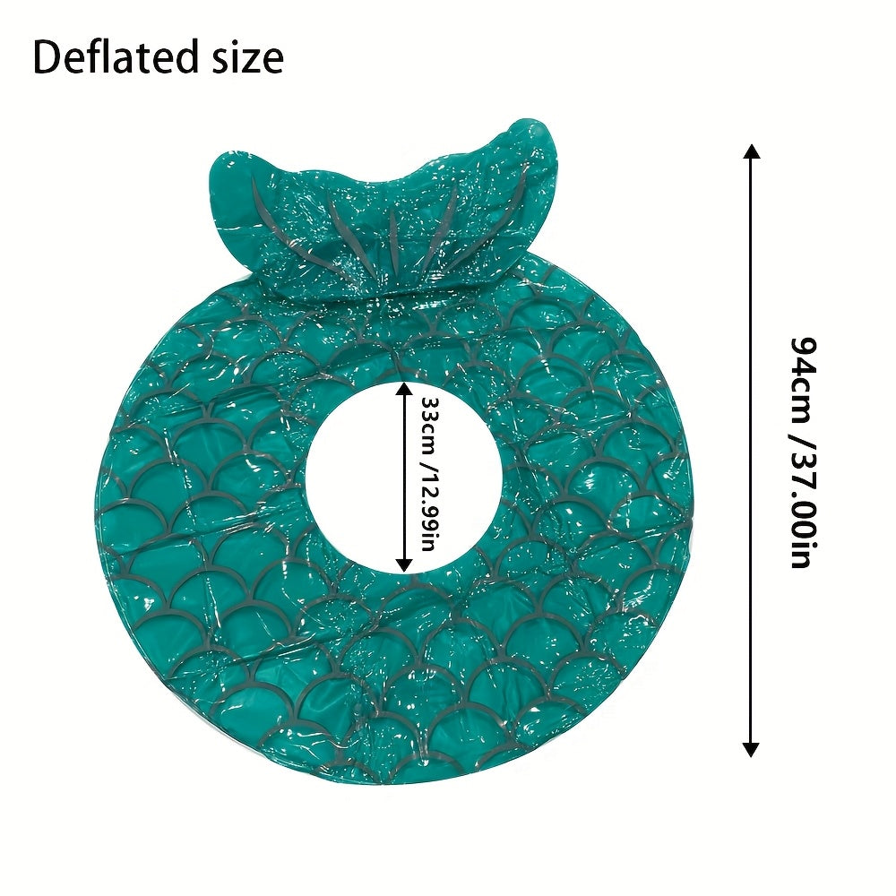 Mermaid Scale Inflatable Pool Float – Ergonomic Design with Pillow