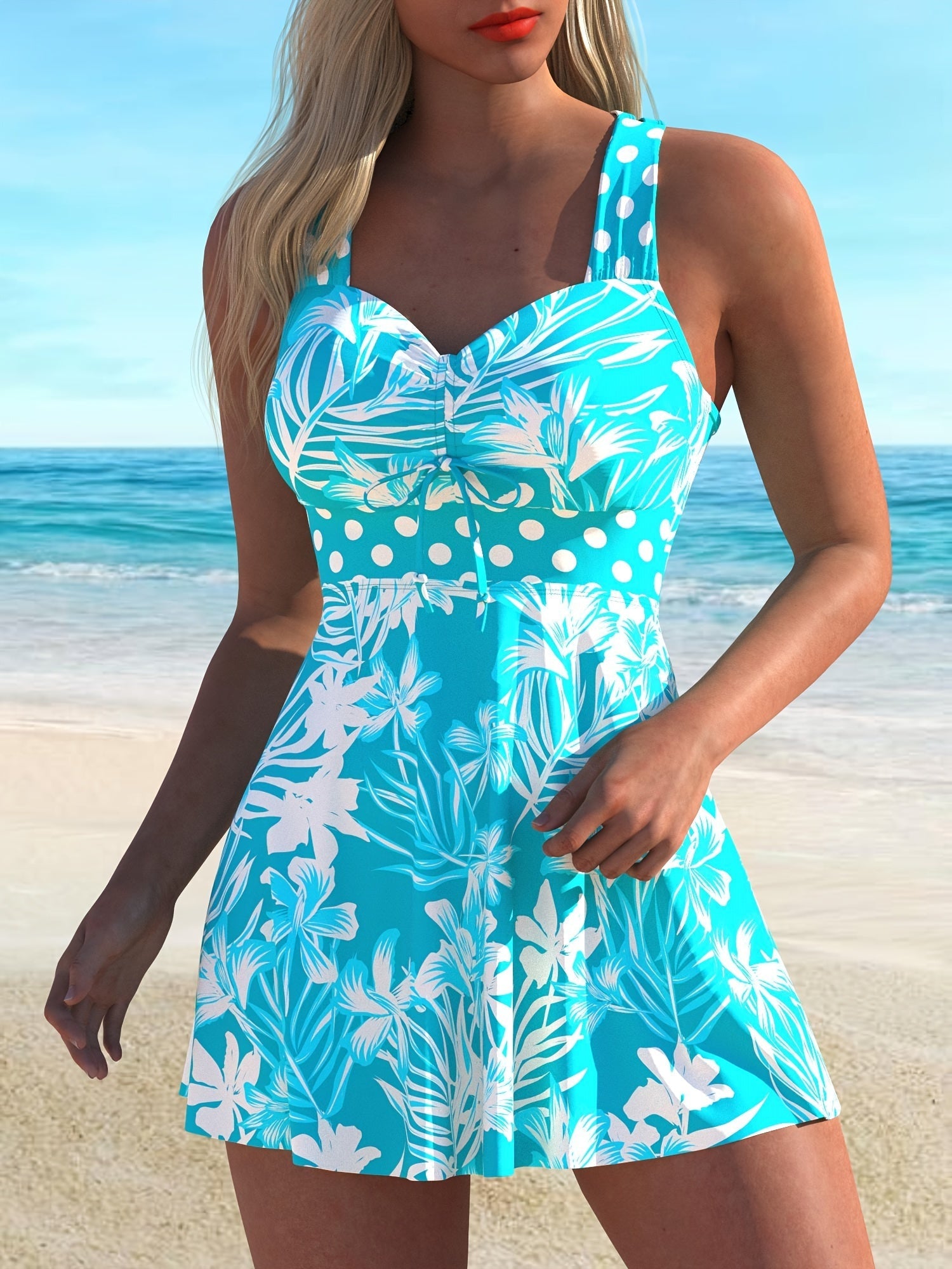 Elegant Plus-Size Tankini Set for Women – Stylish and Comfortable for the Beach