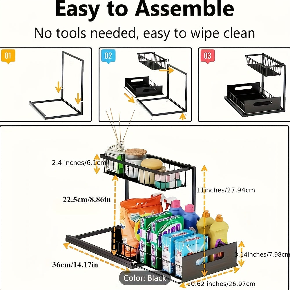 Metal Pull-Out Rack – Handy and Compact for Organising Cabinets
