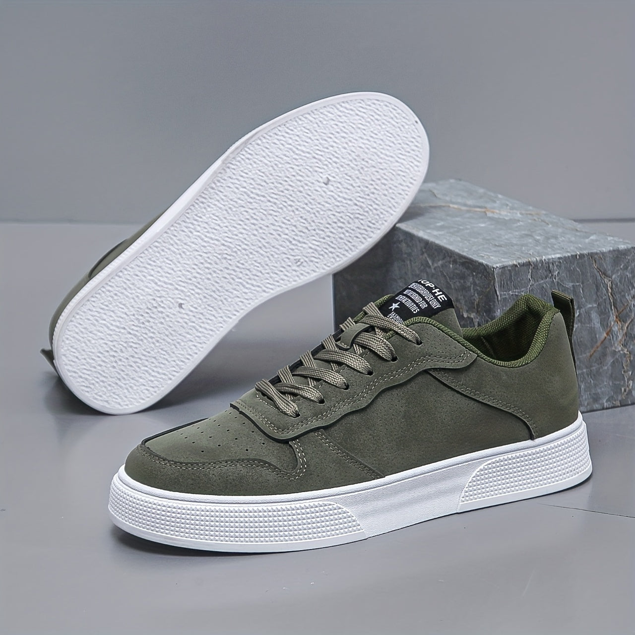 Men's Low-Top Sneakers – Comfortable and Durable with White PVC Sole