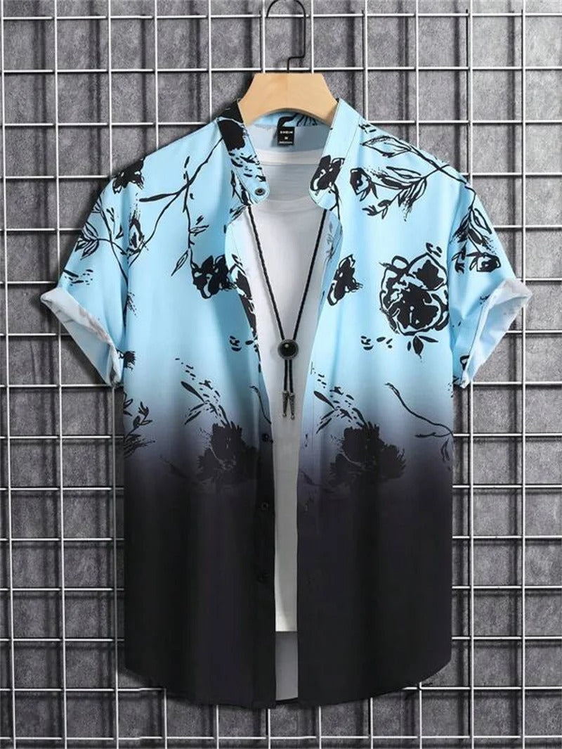 TropicWave Men's Palm Print Shirt – Fresh and Fashionable