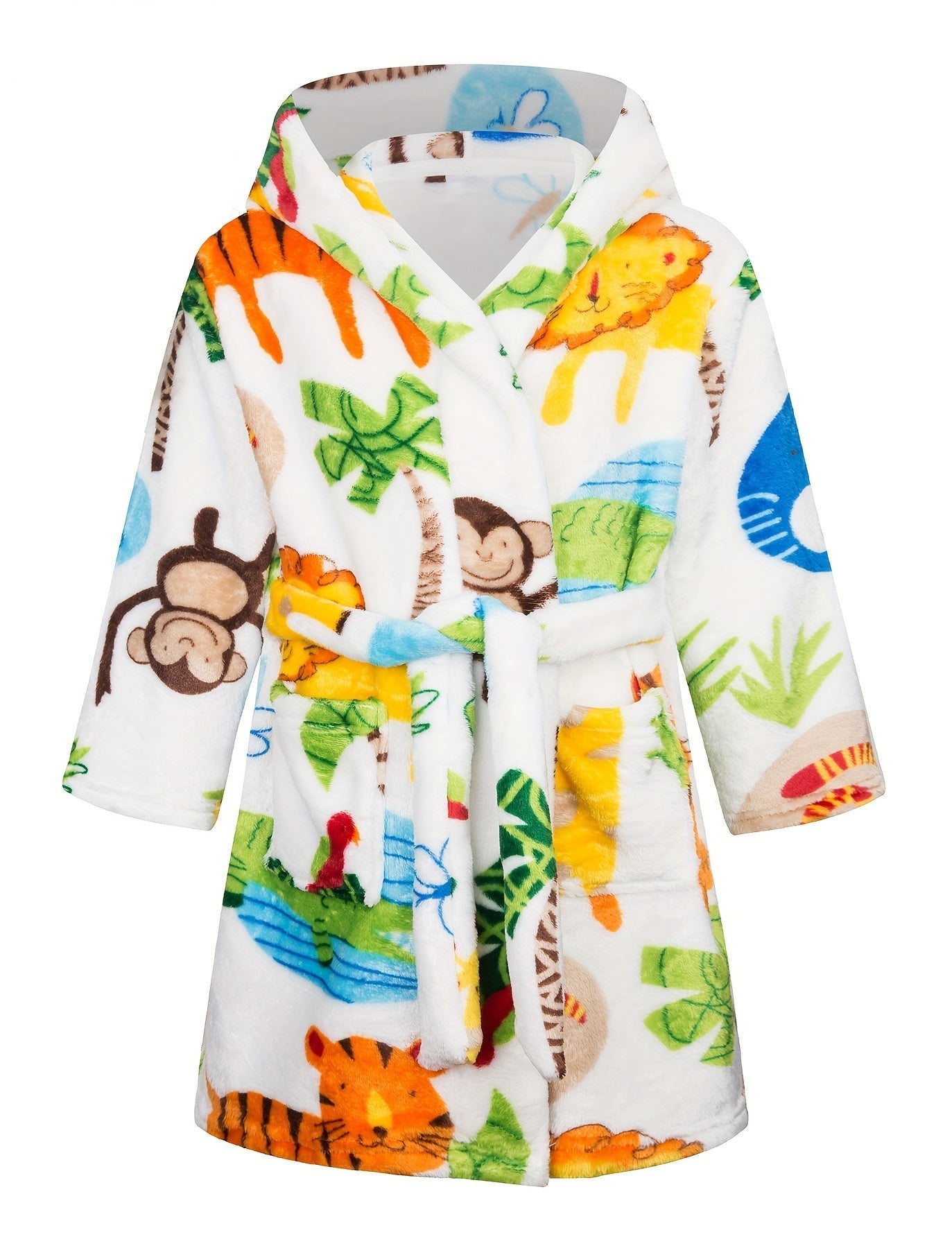Flannel Children's Bathrobe with Animal Print – Super Soft and Comfortable for Boys and Girls