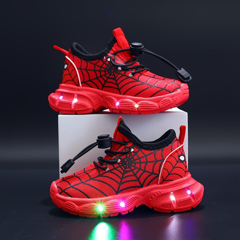Joris' Spider Web Sneakers with LED Lighting - For Playful Children