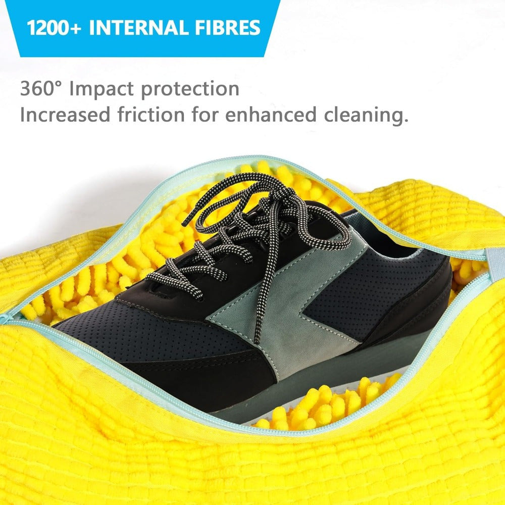 Yellow Shoe Washing Bag with Chenille – Safe and Careful