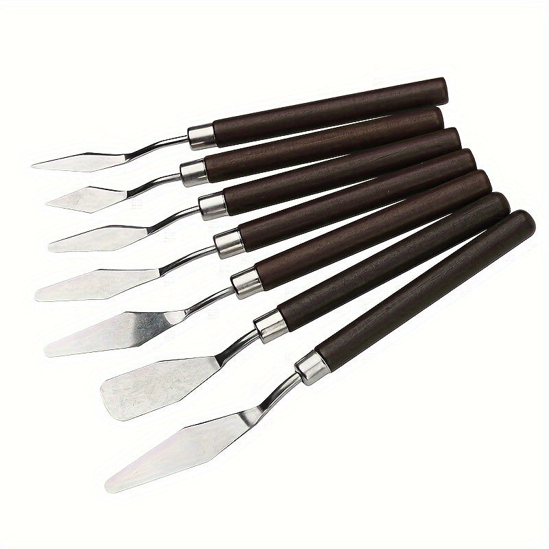 7-Piece Stainless Steel Palette Knife Set – For Painting and Mixing Colors