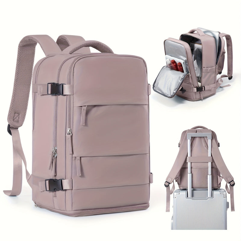 Multifunctional Travel & Day Backpack with Shoe Compartment and Waterproof Compartments