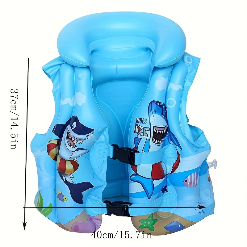 Children's Swim Vest with Shark Print – Comfortable & Safe for Swimming Fun in the Water
