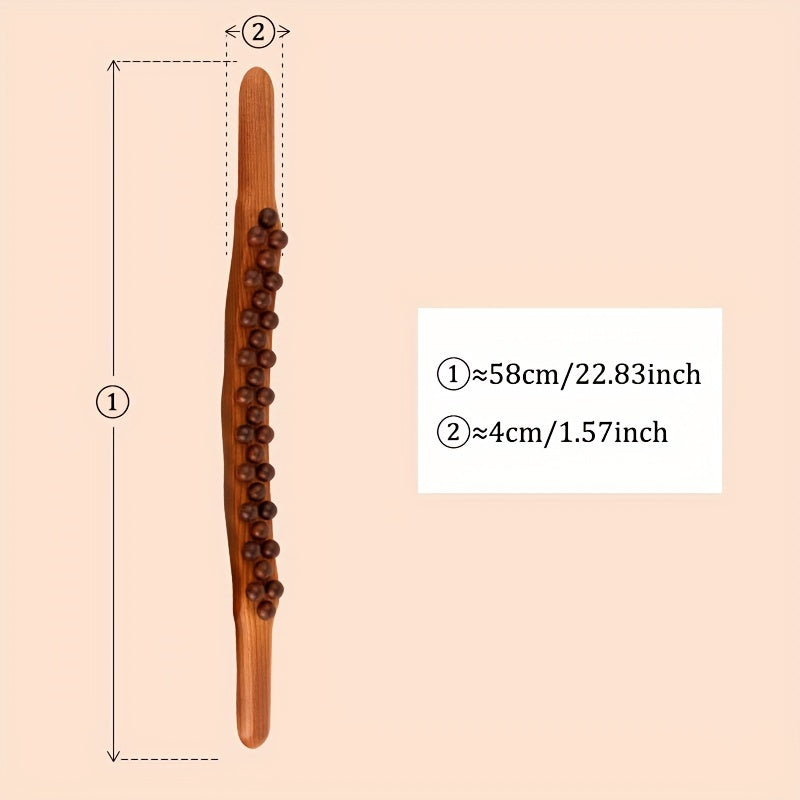 Wooden Massage Stick with 31 Beads – Deep Muscle Relaxation