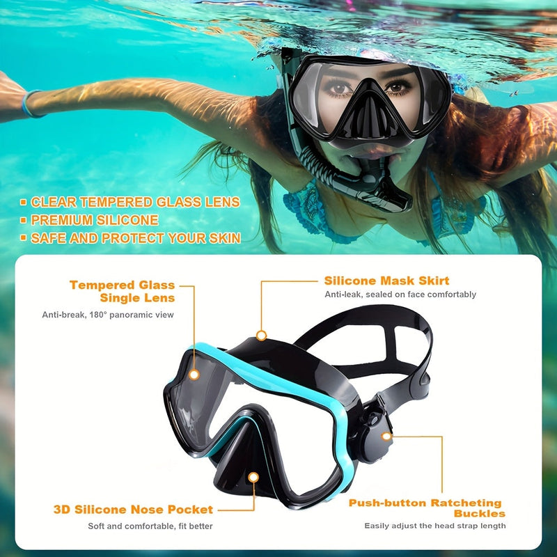 AquaClear Snorkel Set – Leak-Proof, Comfortable, and With Great Visibility
