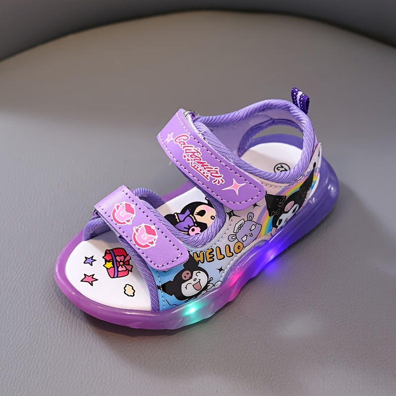 Sanrio Girls' Light-Up Sandals – Kawaii Cartoon Princess Sandals for Summer