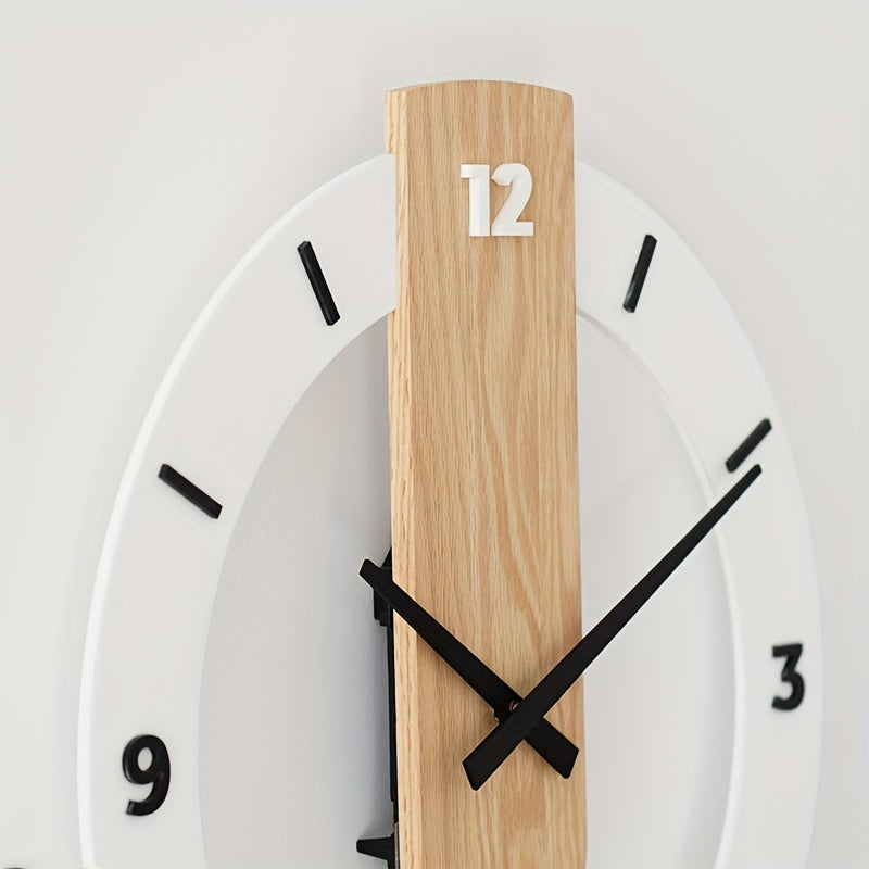 Creative Pendulum Wall Clock Made of Wood and Acrylic – Stylish and Silent Decoration