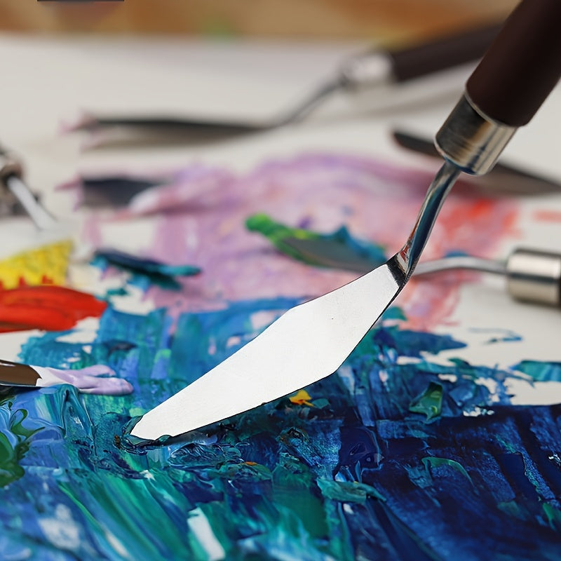 7-Piece Stainless Steel Palette Knife Set – For Painting and Mixing Colors