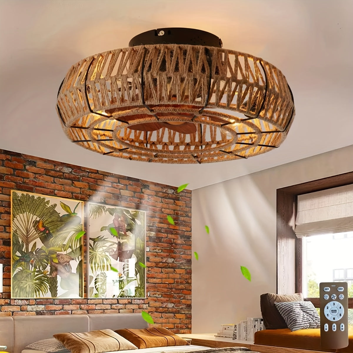Handwoven Rattan Ceiling Fan – Zen Style and Functionality