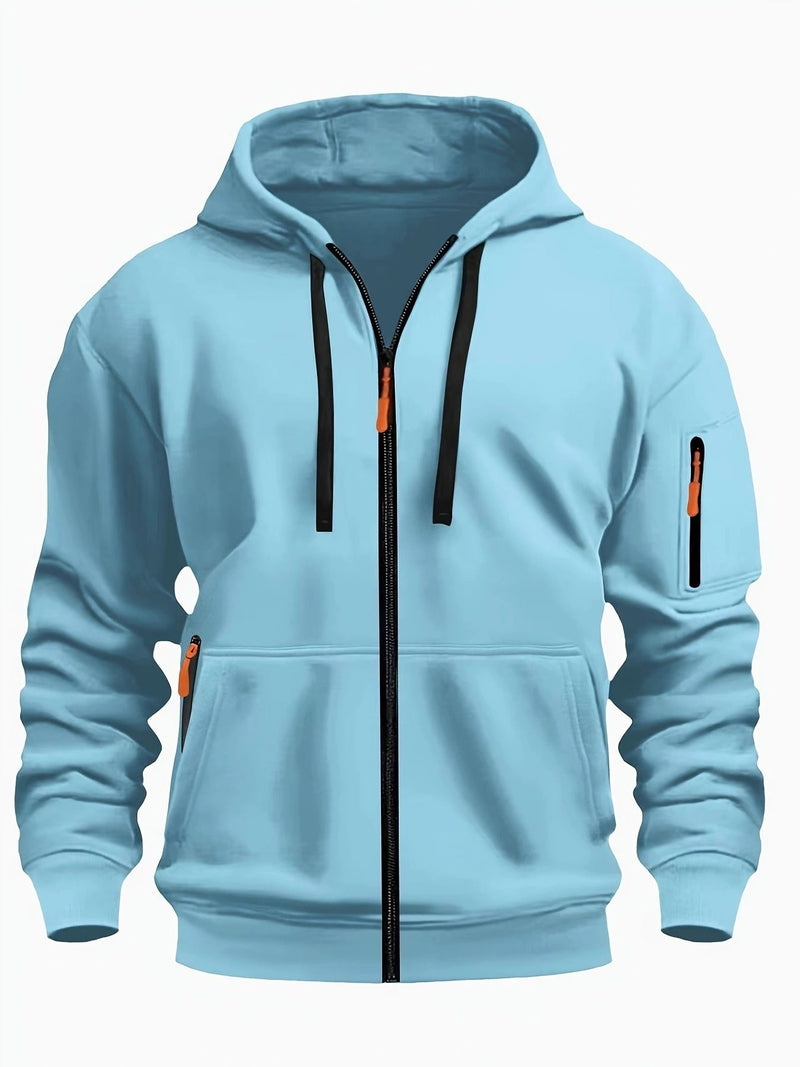 Men's zip-up hoodie with hood – Casual outdoor sweatshirt