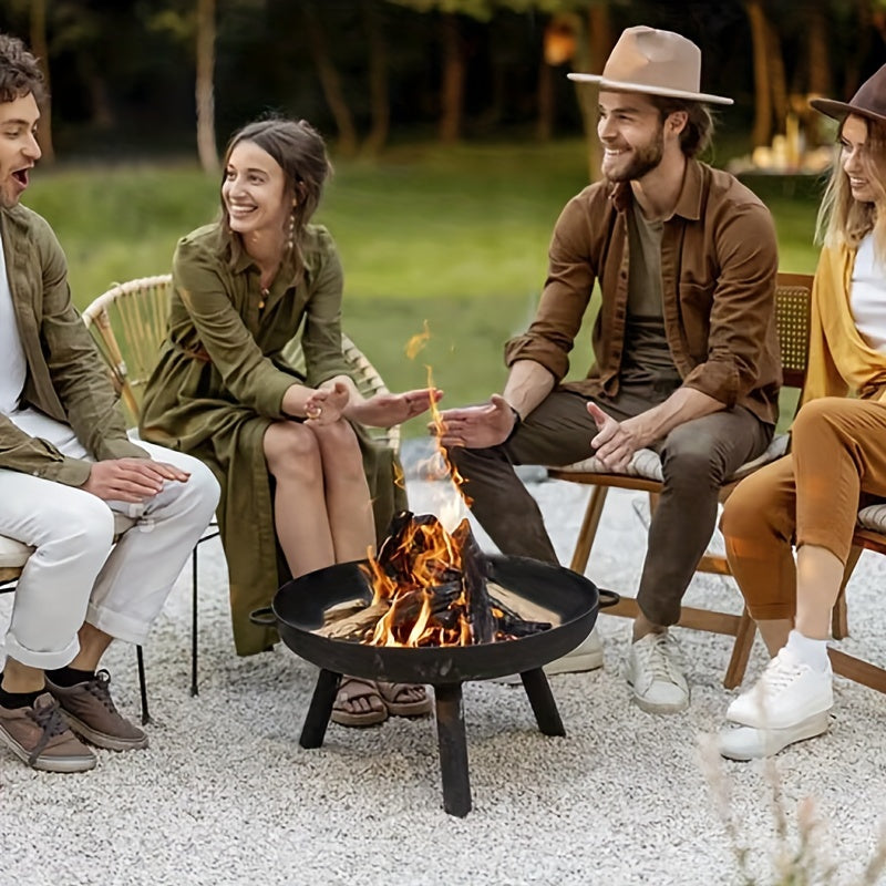 Cast Iron Fire Bowl – Ideal for Barbecue, Camping, and Garden Lighting