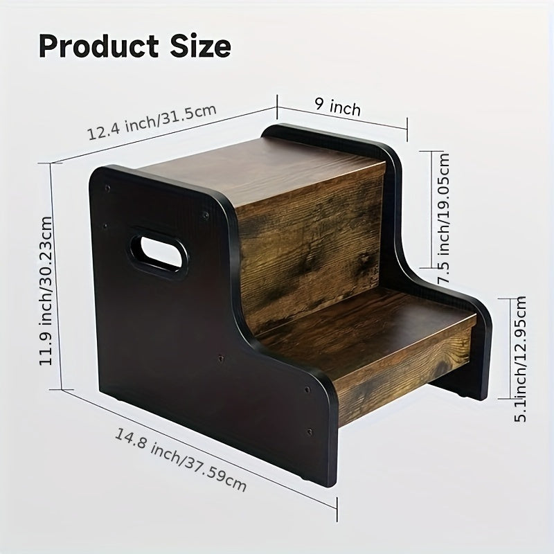 Rustic Wooden Stackable Stool - For Convenience and Safety