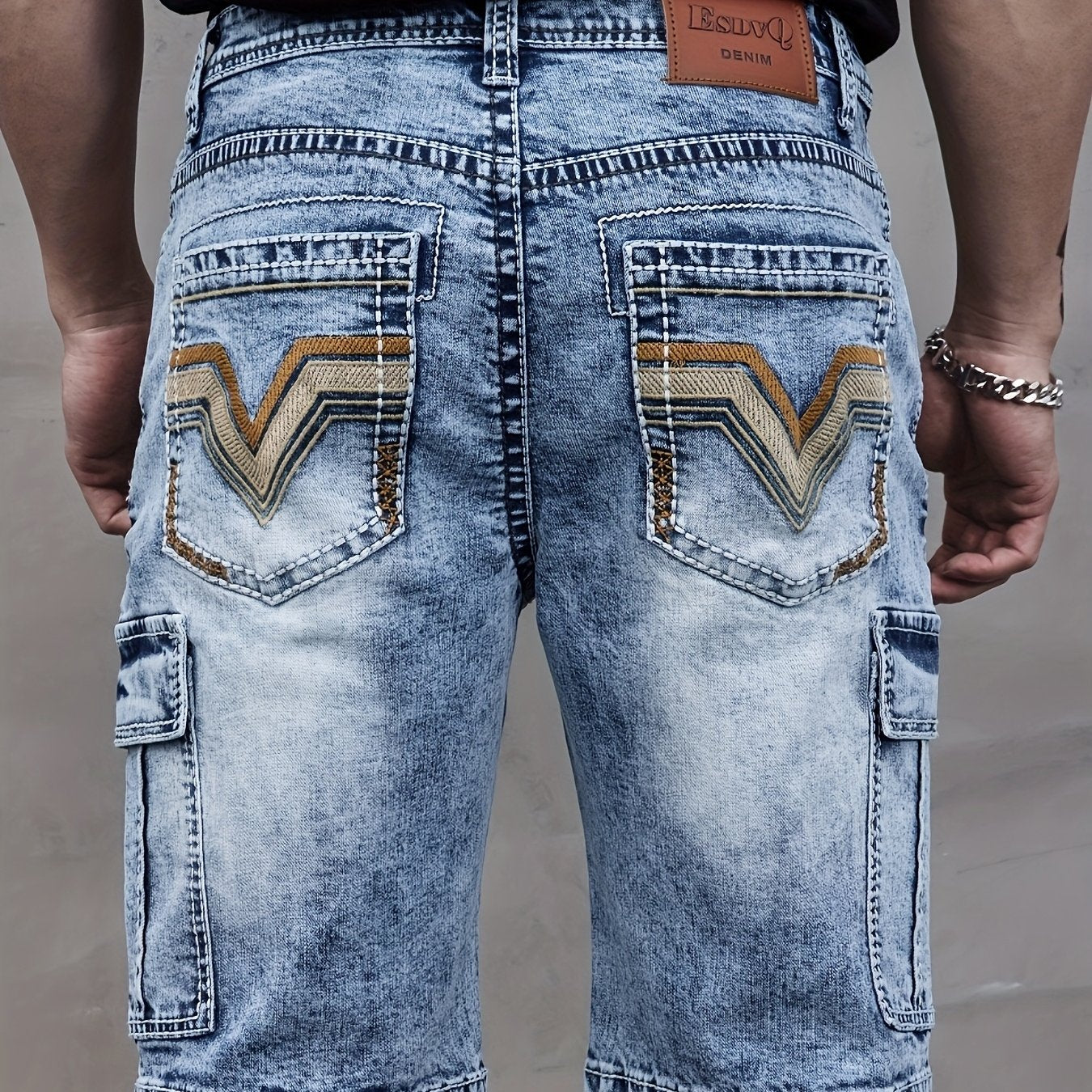 Men's Multi-Pocket Denim Shorts - Practical and Comfortable
