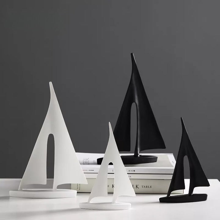 Maritime Sailboat Sculpture - Elegant Home Decoration