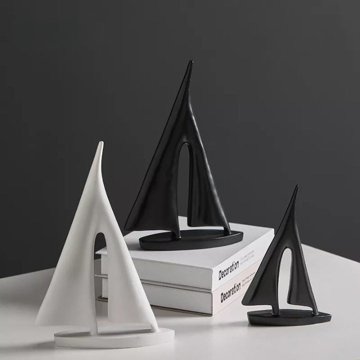 Maritime Sailboat Sculpture - Elegant Home Decoration