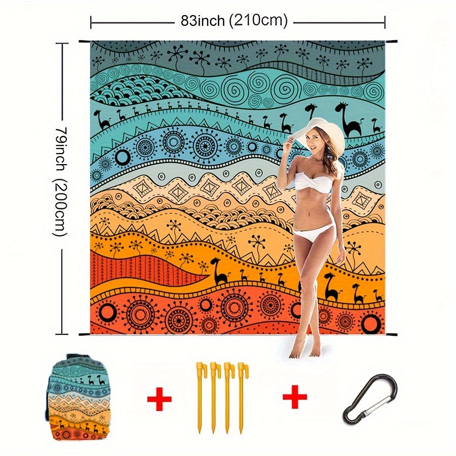 TropiComfort Oversized Beach Mat – Spacious, Durable, and Sand-Resistant