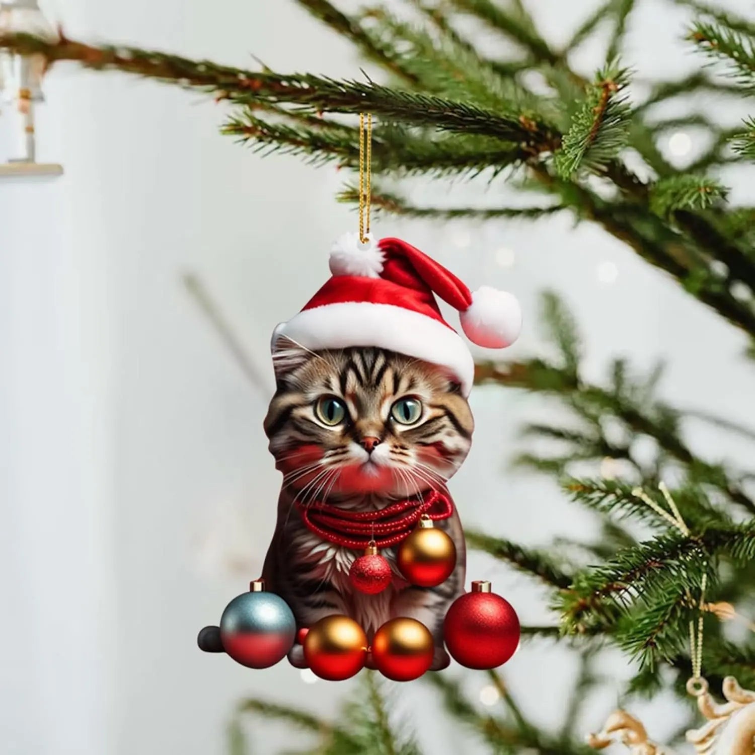 Cat Christmas Ornament - Cute Festive Tree Decoration