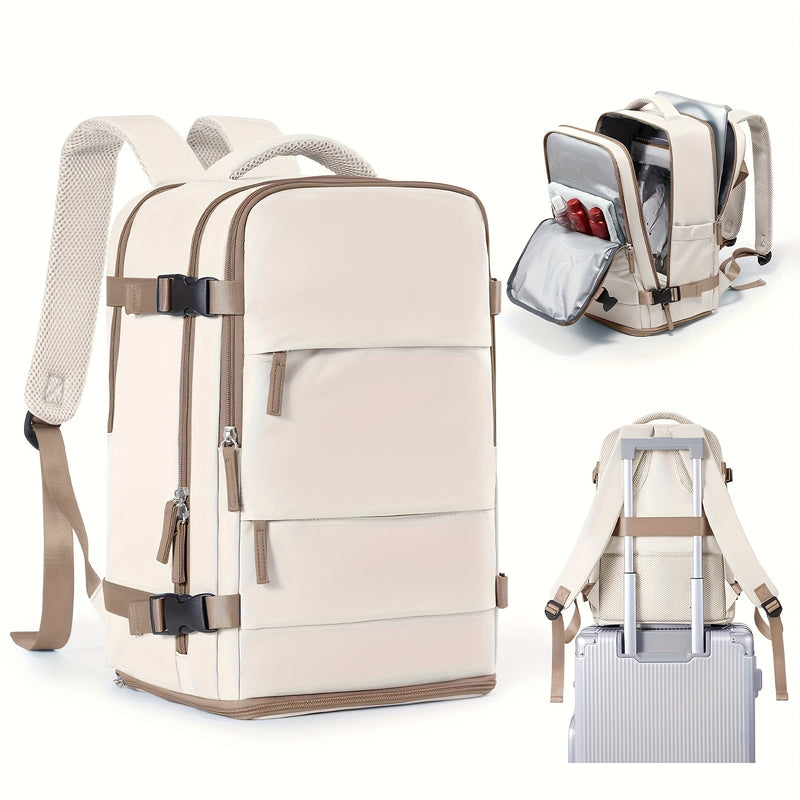 Multifunctional Travel & Day Backpack with Shoe Compartment and Waterproof Compartments