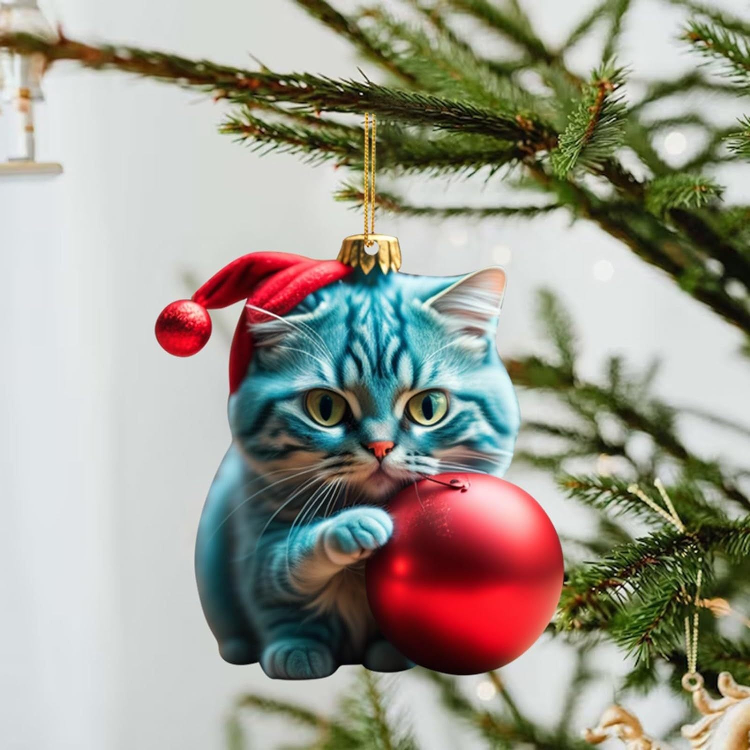 Cat Christmas Ornament - Cute Festive Tree Decoration