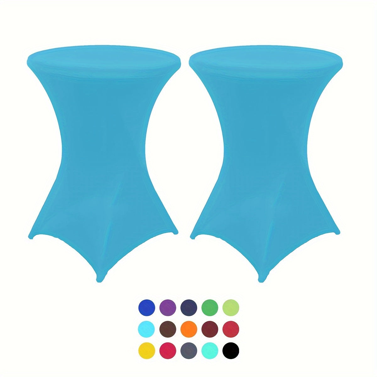 Stretchy Cocktail Table Covers - Solid Color, Ideal for Parties and Events