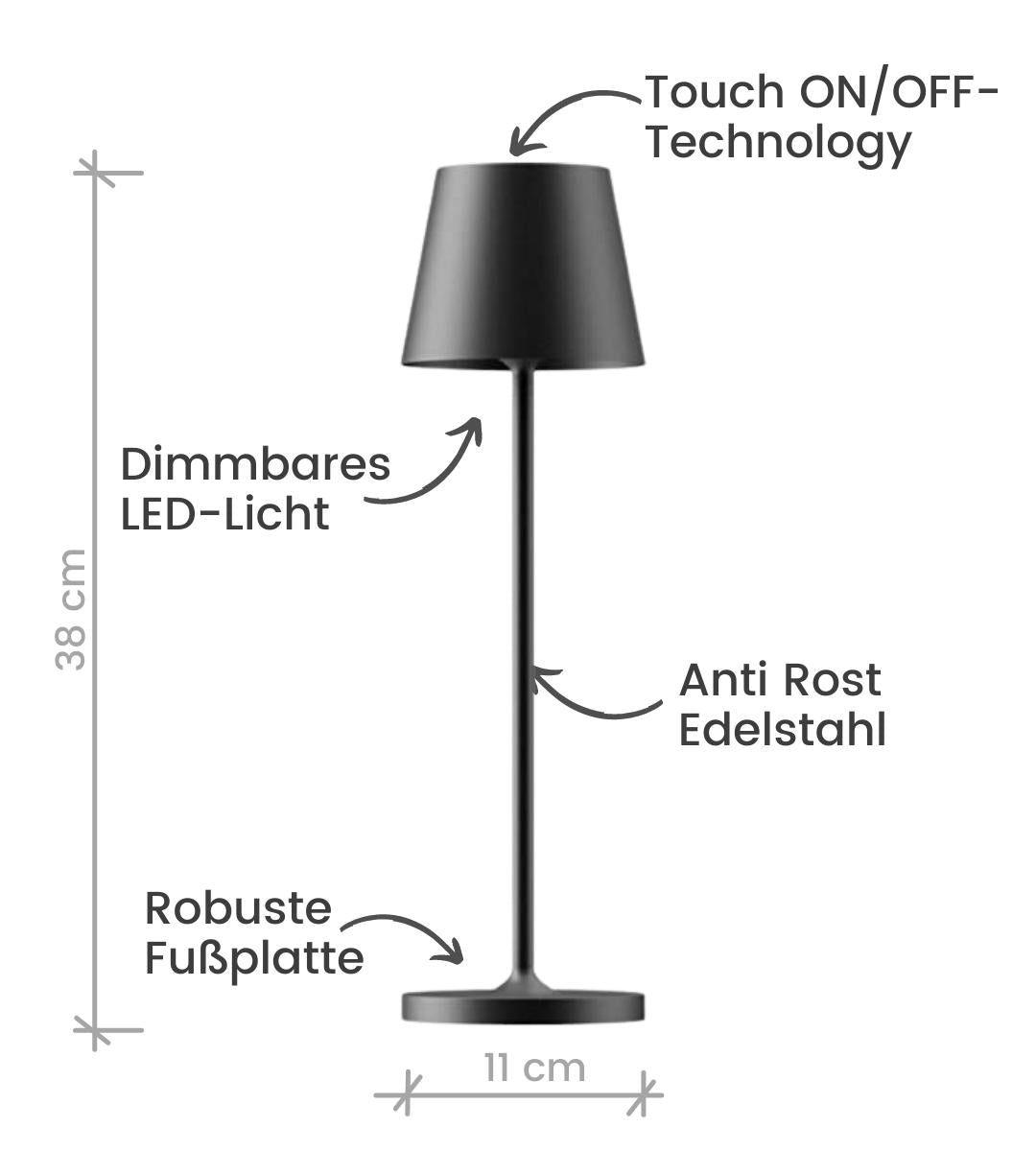 LumiTouch Table Lamp – Dimmable LED with Touch Control