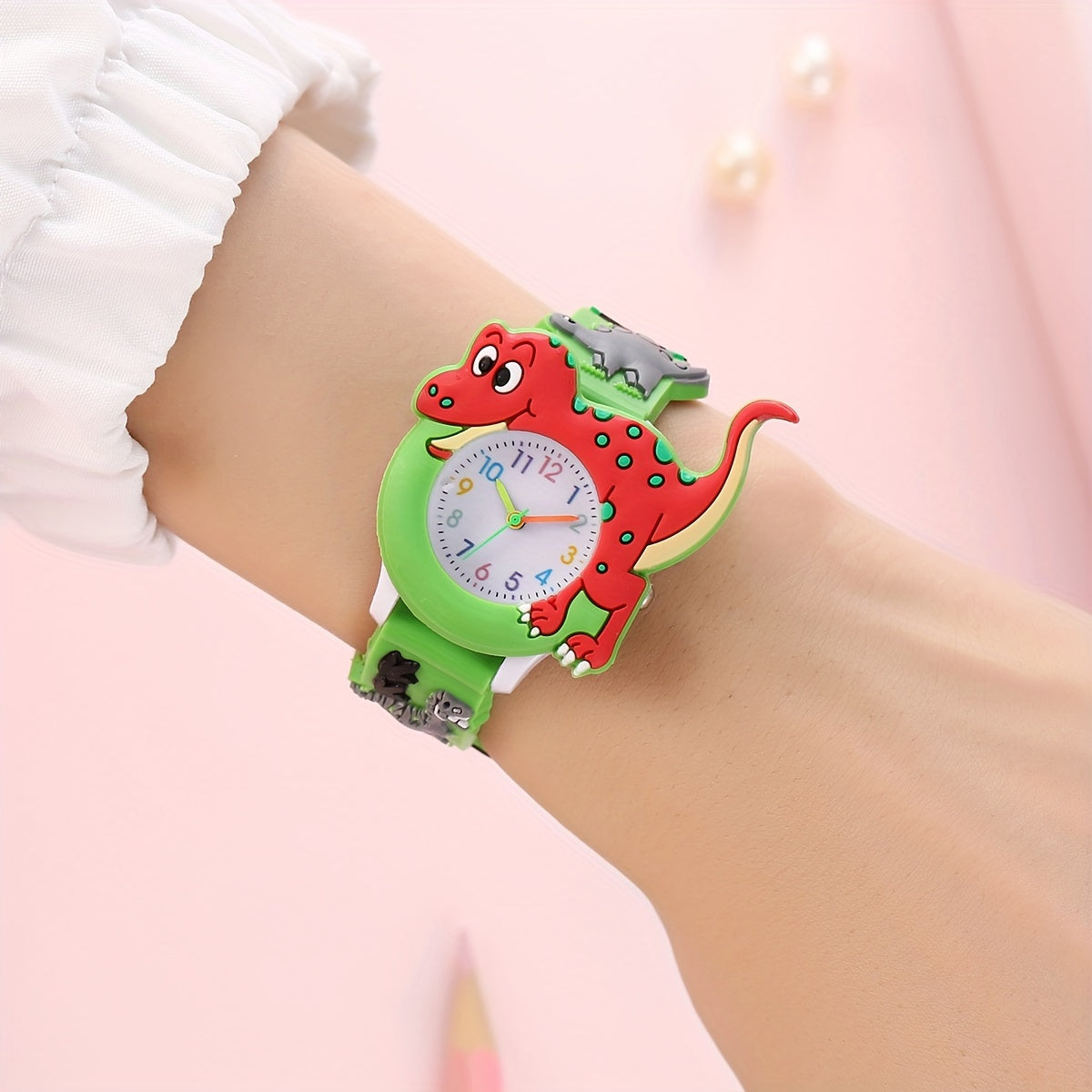 Dinosaur Children's Watch - Fun Cartoon Tyrannosaurus Rex with Silicone Band