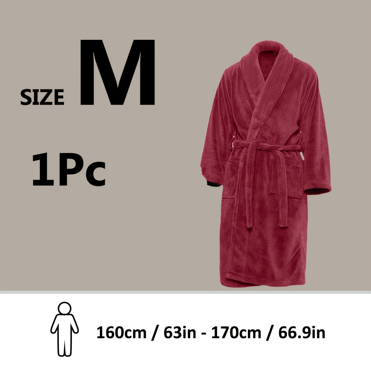 Luxe Unisex Coral Fleece Bathrobe – Ultra Soft and Warm for Your Comfort