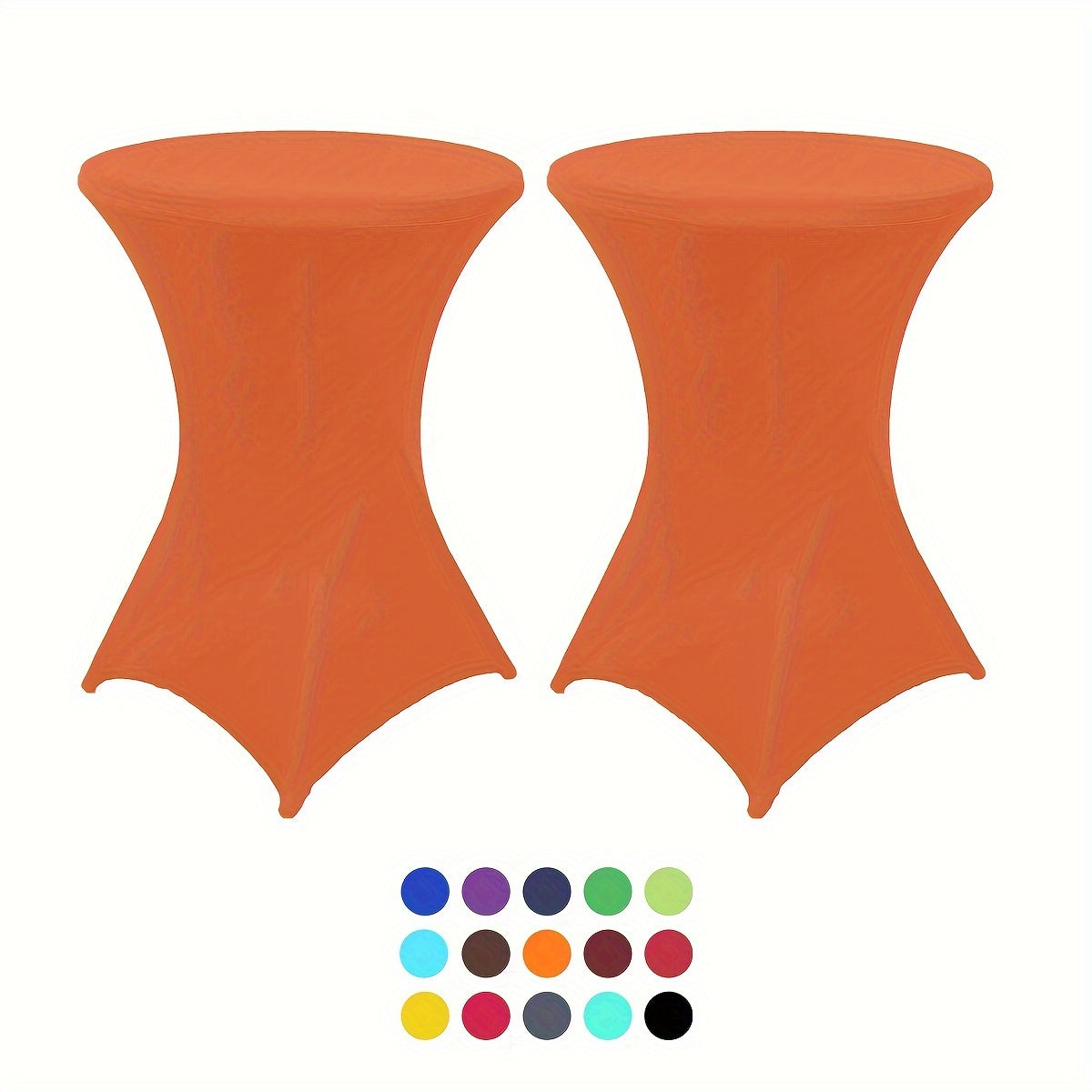 Stretchy Cocktail Table Covers - Solid Color, Ideal for Parties and Events