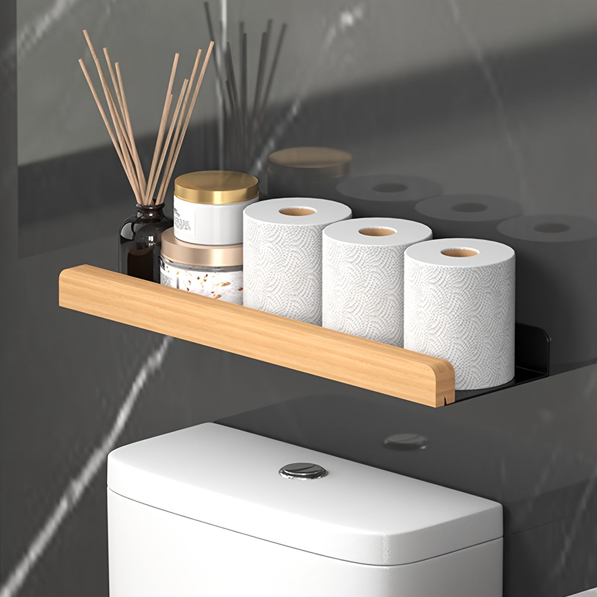 Stylish Wall Shelf Toilet Paper Holder – Perfect for Bathroom Organization